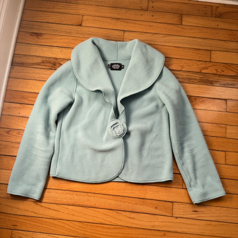Stylish Mint Jacket with Floral Detail
